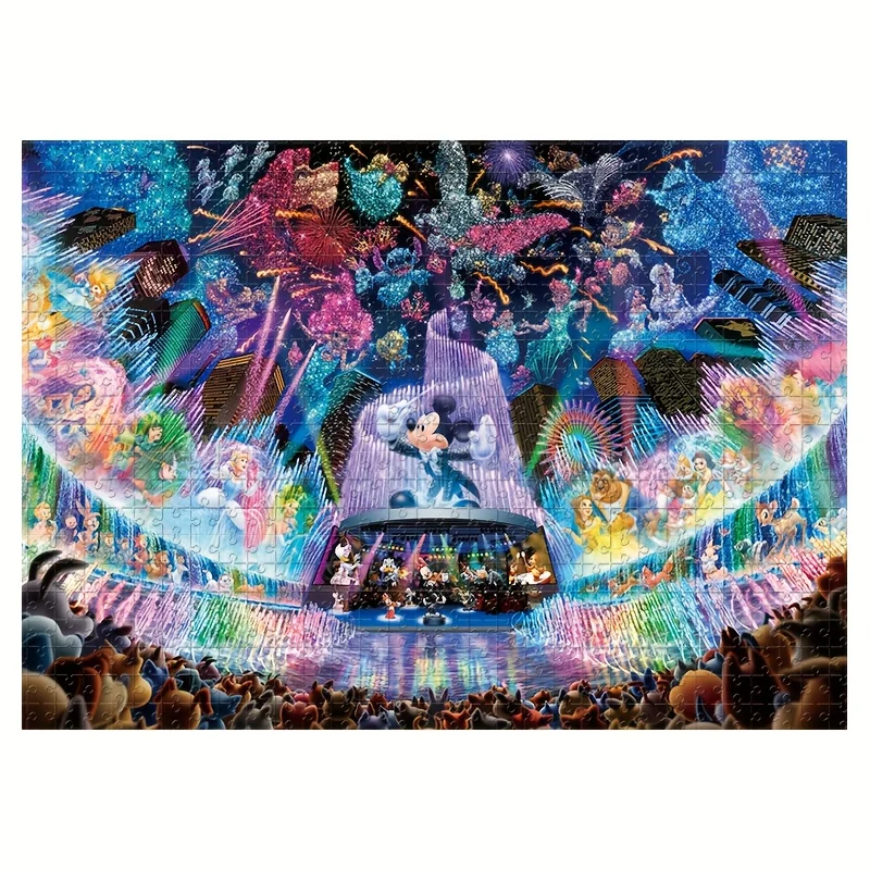 1000 stuks Disney dierenkarakters puzzel - Mickey Mouse, prinsessen en prinsen, aan de muur te monteren, spelcadeau voor volwassenen, familie-interactie