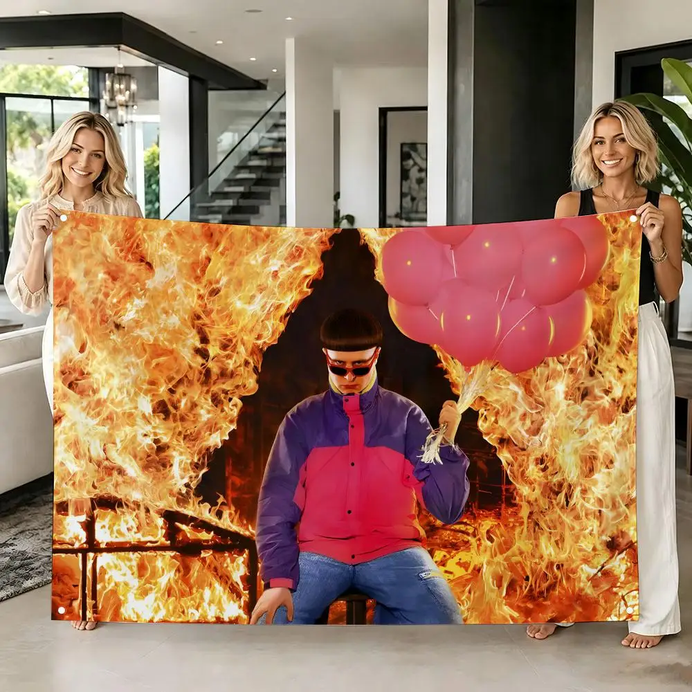 Viral Alternative Pop Singer O-Oliver Tree Flags Tapestry Creative Pattern Photo Living Room Wall Art Party Outdoor Decor