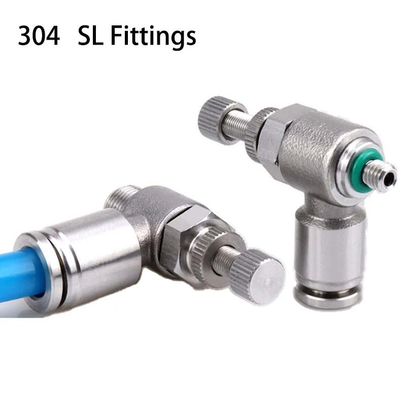 

304 Pneumatic fitting SL6-M5 1/8"-6mm Throttle valve pressure reduce control regulating SL10-02 SL6-01 SL8-01 SL6-02