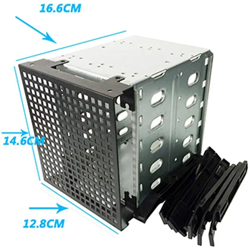 5.25 Inci Ke 5X3.5; SATA SAS HDD Rak Kandang Hard Drive Disk Enclosure dengan Fan Hard Drive Disk Tray Caddy Adapter