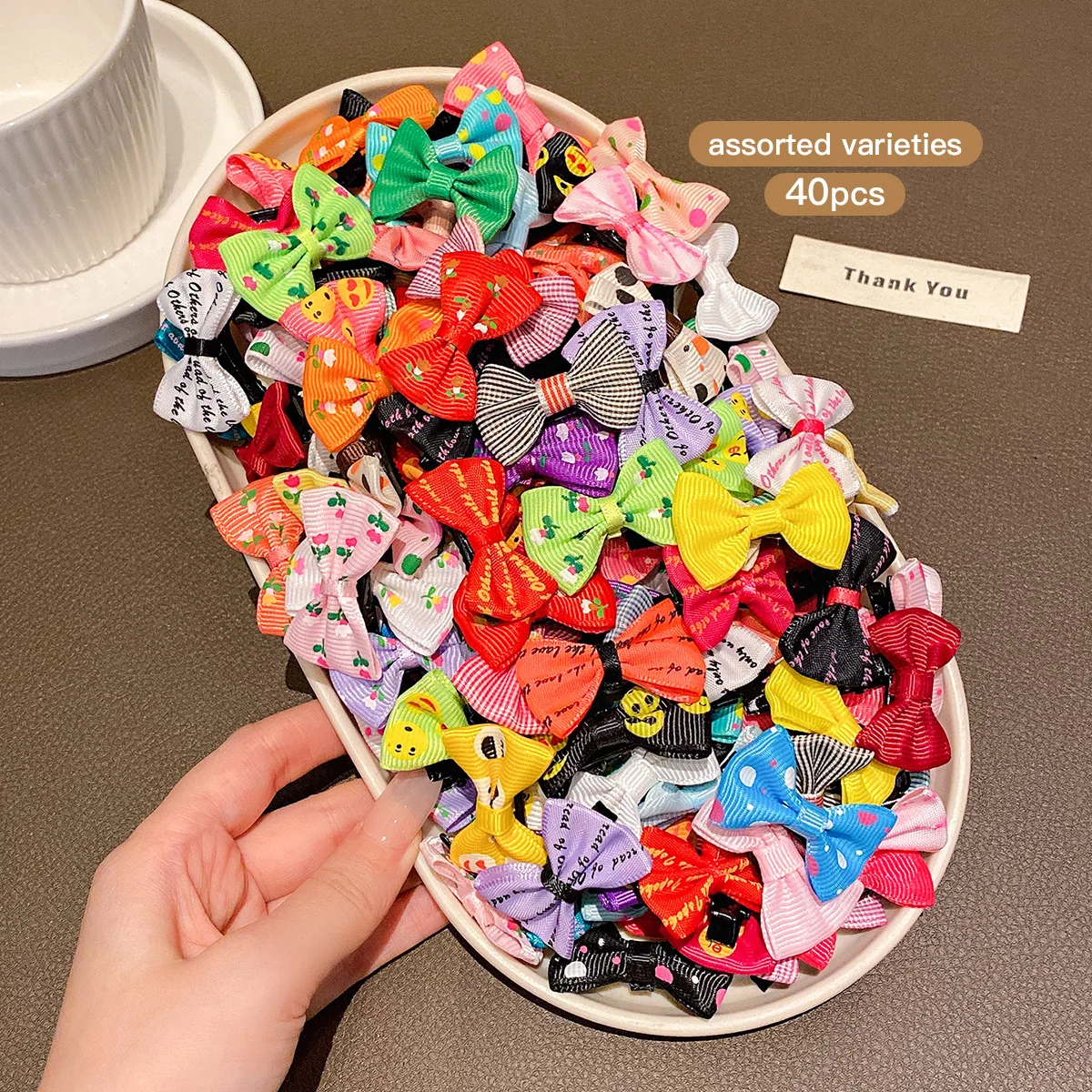 40 colorful styles of random bow hair clips, sweet and cute hair accessories suitable for daily use