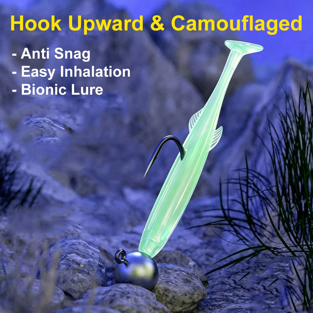 30 Stück/Set Angelhaken mit Jigkopf 1g-28g Scharfe Haken für Weichköder Crankbait Bass Hecht Forelle Zubehör – Detail 4