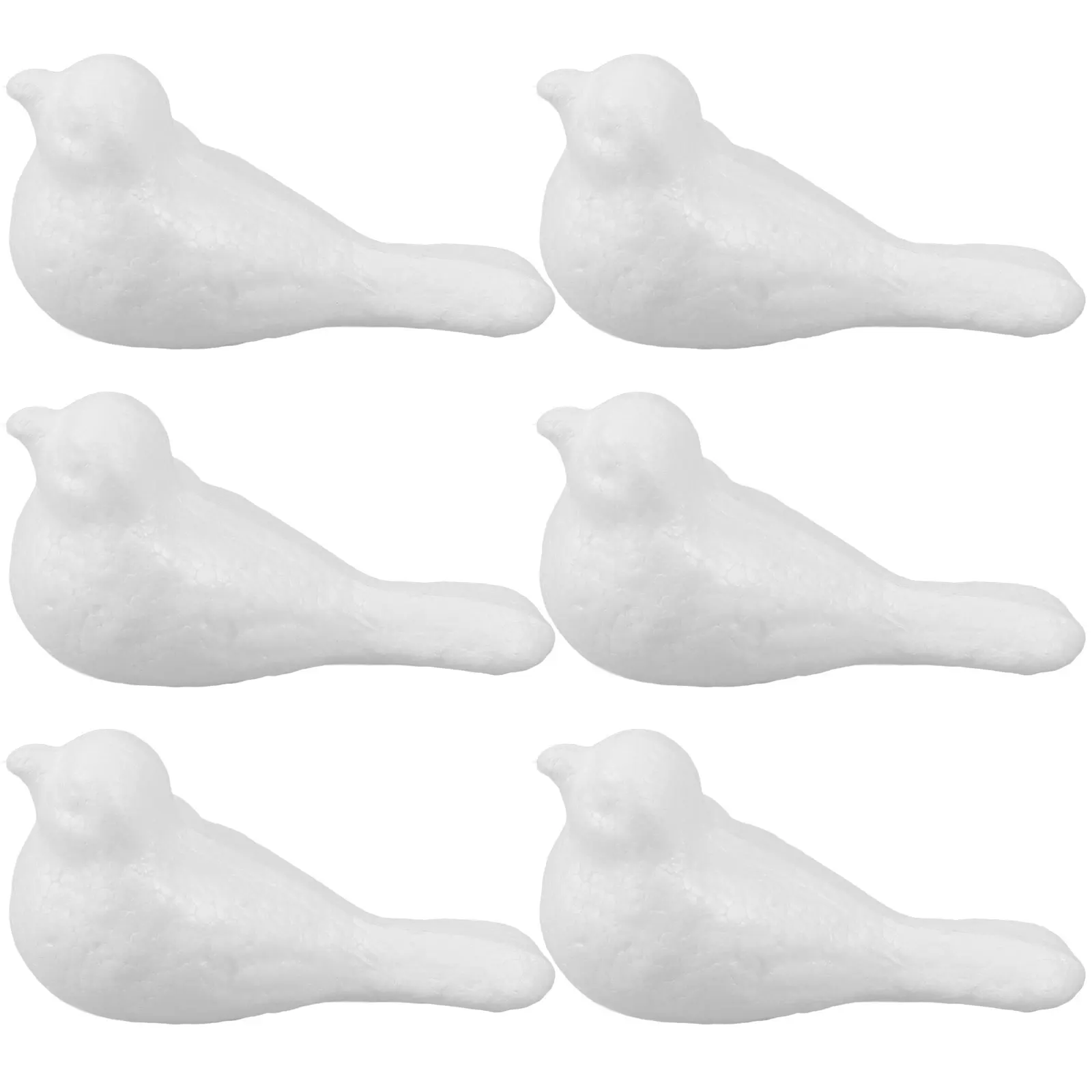 

6 Pcs Bird Shaped Foam Crafts White Unfinished DIY Decor Accessories for Kids Lightweight Durable Christmas naments