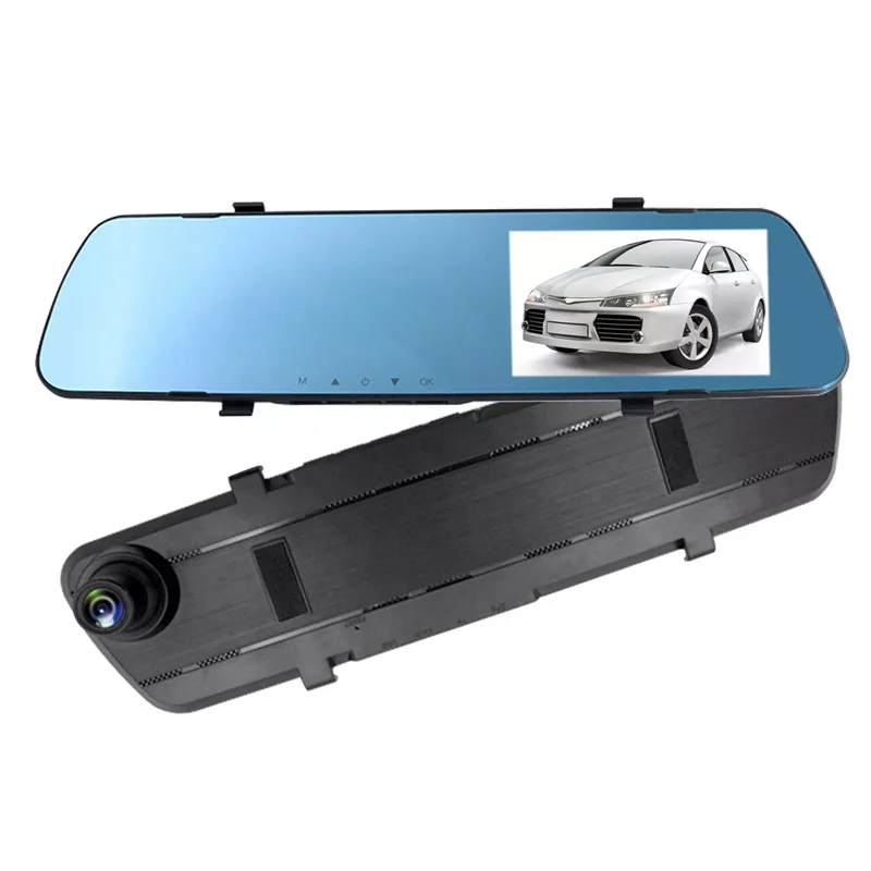 Mirror Dashcam Full HD Cycle Recording Car DVR Dash Camera 4.3 Inch Car Electronics Rear View Dual Lens 1080P&480P