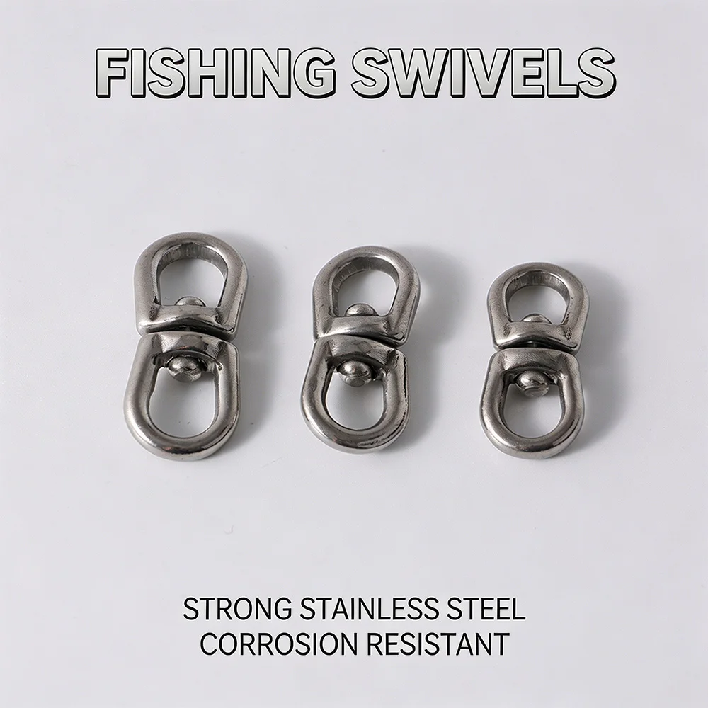 10 Pcs Stainless Steel Rotating Connecting Rings Fishing Line Connector Hook Load-Bearing Accessories for Outdoor Sports
