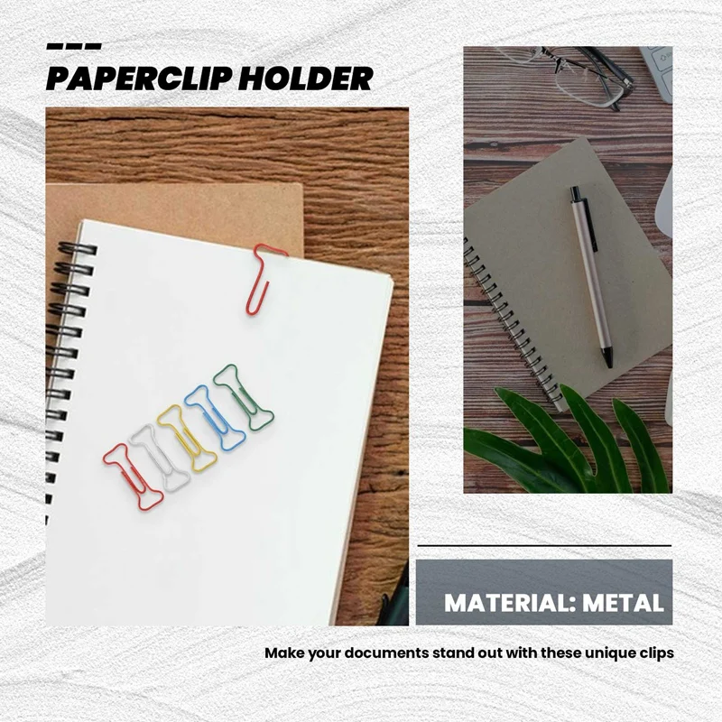 100 Stuks Bot Vorm Multicolor Metalen Paperclips