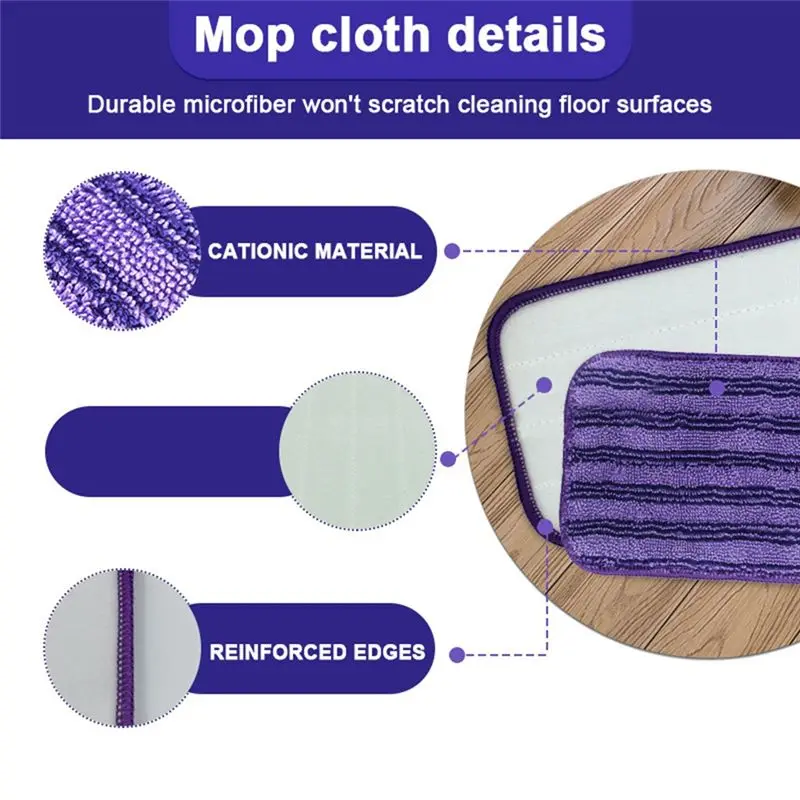 For Swiffer 12 Inches Wetjet Mop Reusable Mop Pads Refills Microfiber Mop Refill Pads Wet Dry Mop Parts Accessories Heads Pads