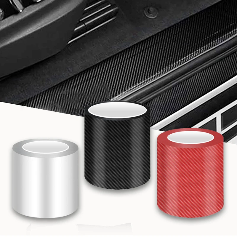 

5D Car Sticker Door Entry Guards Scratch Cover Protector Carbon Fiber Rubber Car Door Edge ​Film Universal Side Skirt Patch