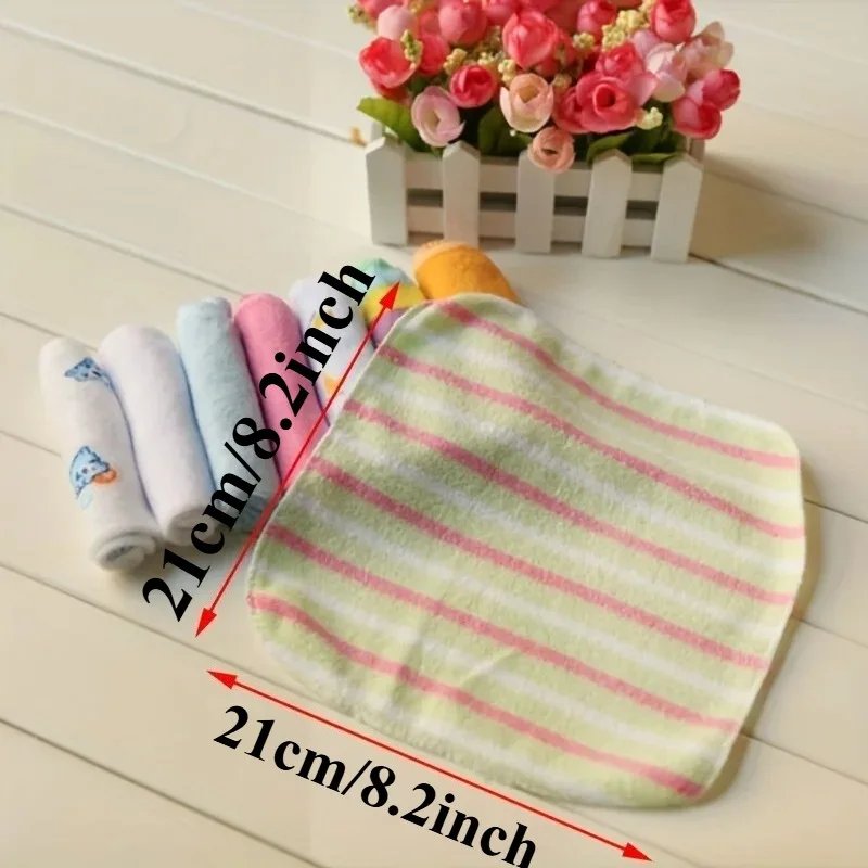 8PCS Baby Washcloths Set, Soft Absorbent Organic Cotton Washable Saliva Towel Face Wipes, Newborn Bath Face Towel Random Color