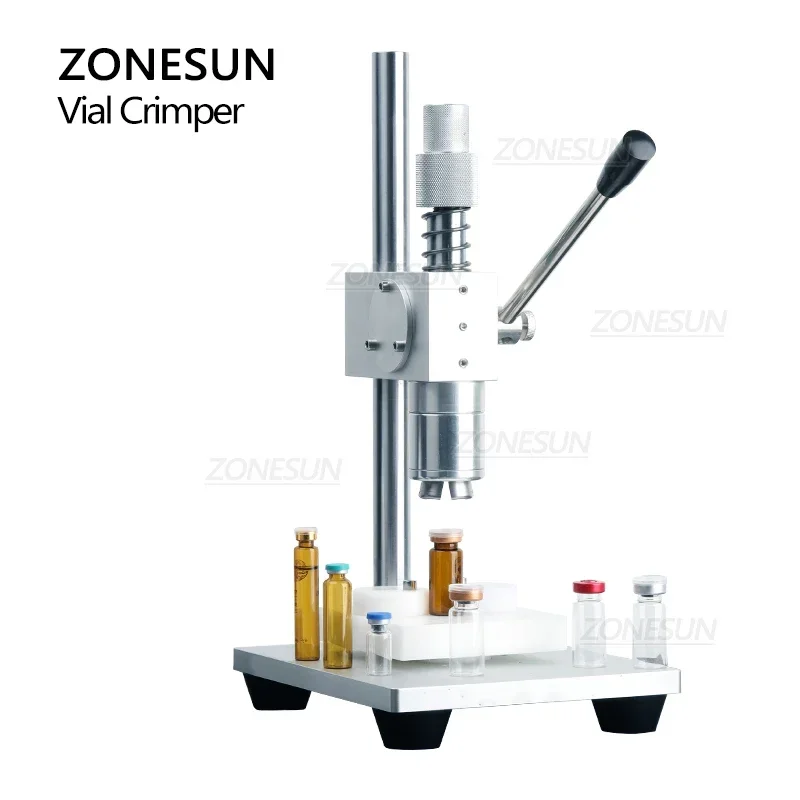 ZONESUN دليل فيال المكشكش الوجه قبالة قبعات عن طريق الفم زجاجة ختم الزجاج العقص آلة السد ZS-TVC2