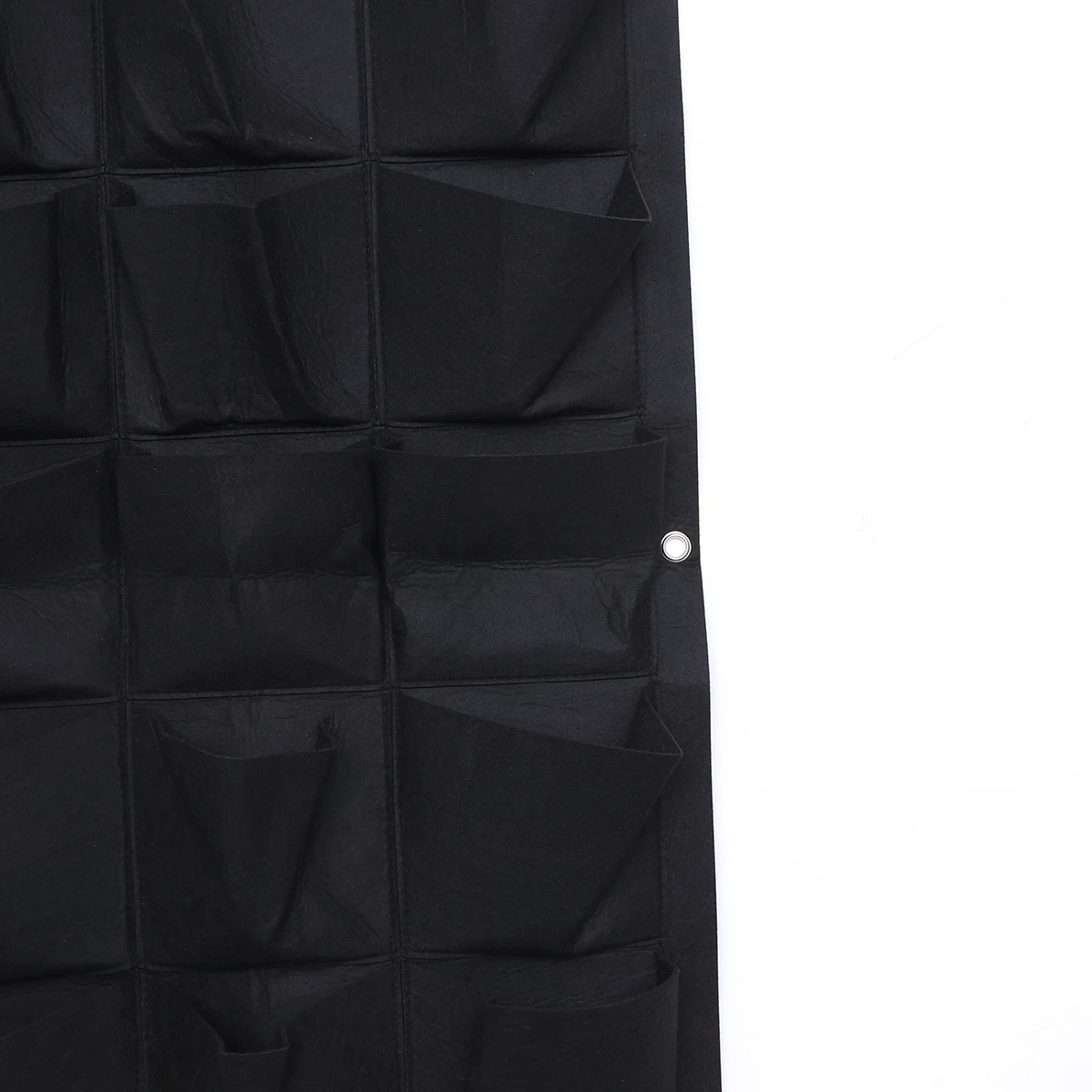 

Felt Planting Bag Vertical Hanging Planter Wall Mount Black Grow Bag Pots Sturdy Grommets Breathing Roots Moisture Retention