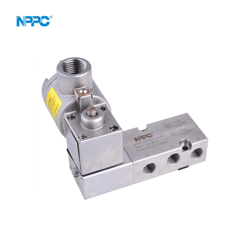 

SSMN561T6-08 ex-proof solenoid valves 5/2 way stainless steel 316L NPPC Brand Namur type solenoid valve double headsDC24v AC220V