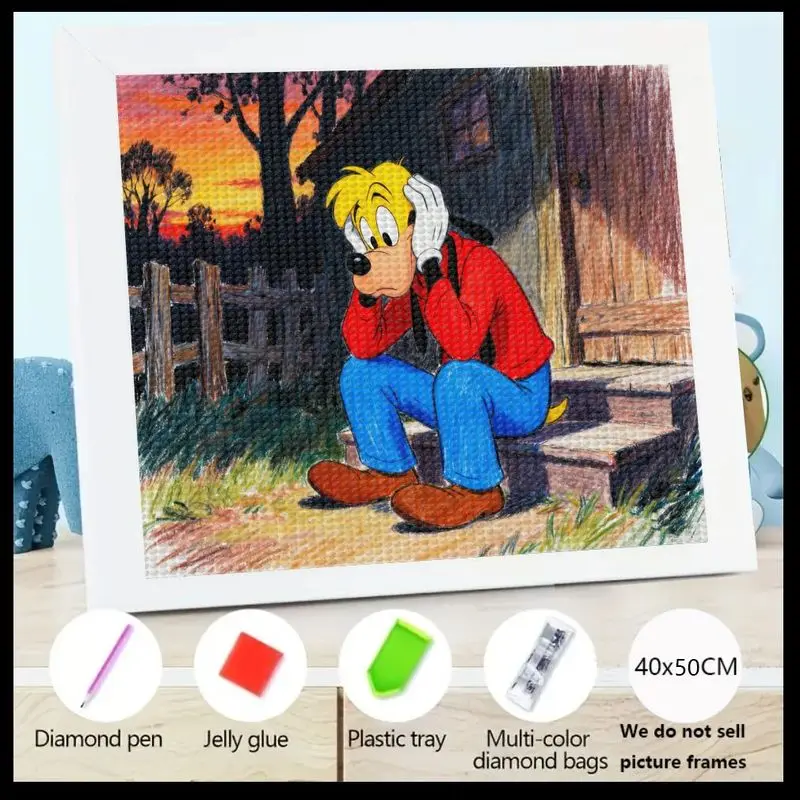 

1 шт., набор для алмазной живописи 5D с персонажем Диснея Max Goof, полная дрель, вышивка стразами, шестая мультяшная фигурка с яркой