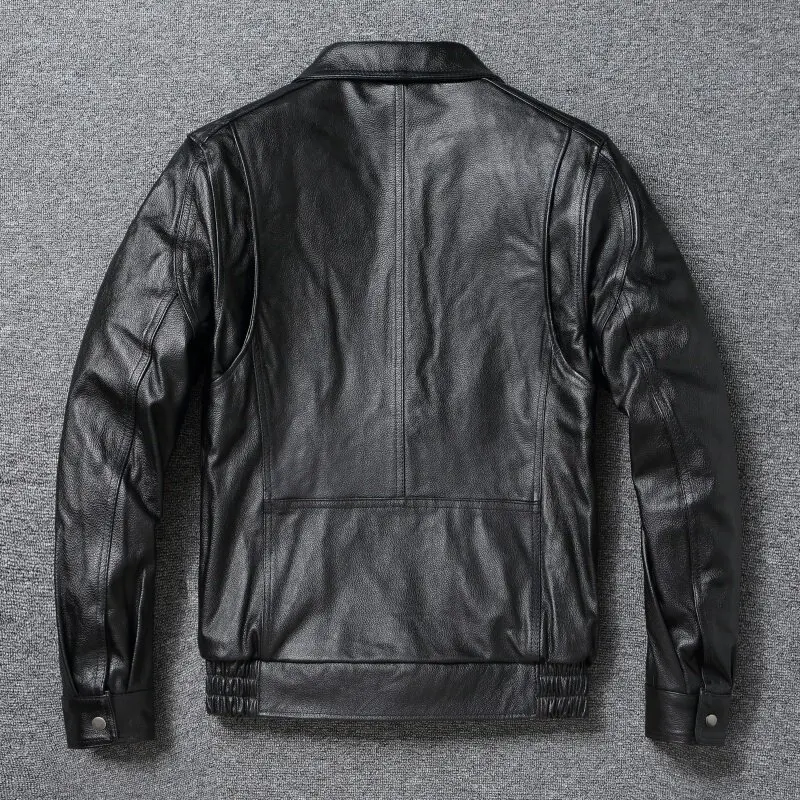 2026 New Style Men's Large Size Leather Jacket Male Motorcycle Larger Version Loose Flight Suit Pure Head Layer Cowhide Coats - view 2