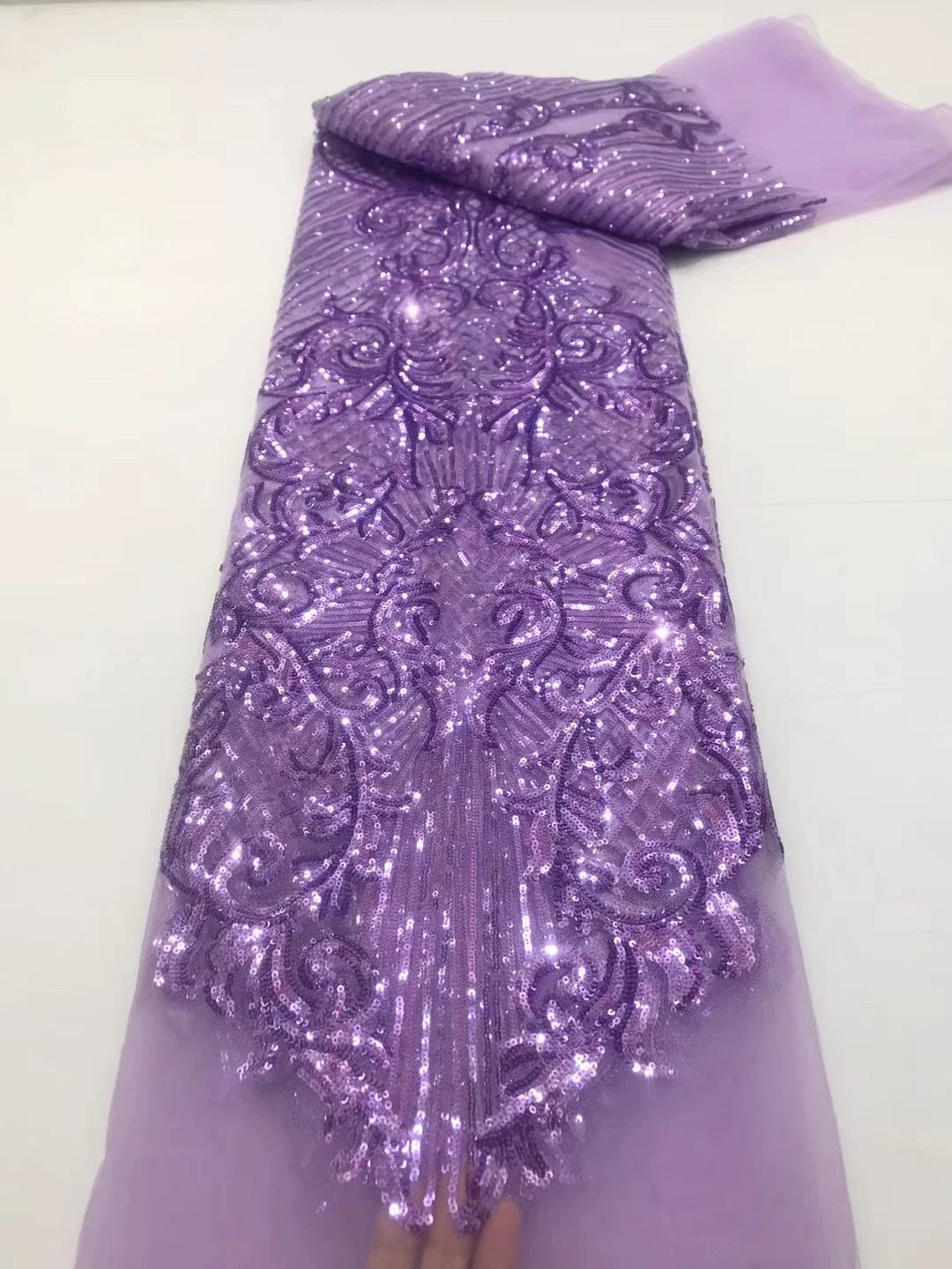 5yard Sequin checkered embroidery tela,soft lace Fabric,Wedding gown and evening gown fabric for sewing
