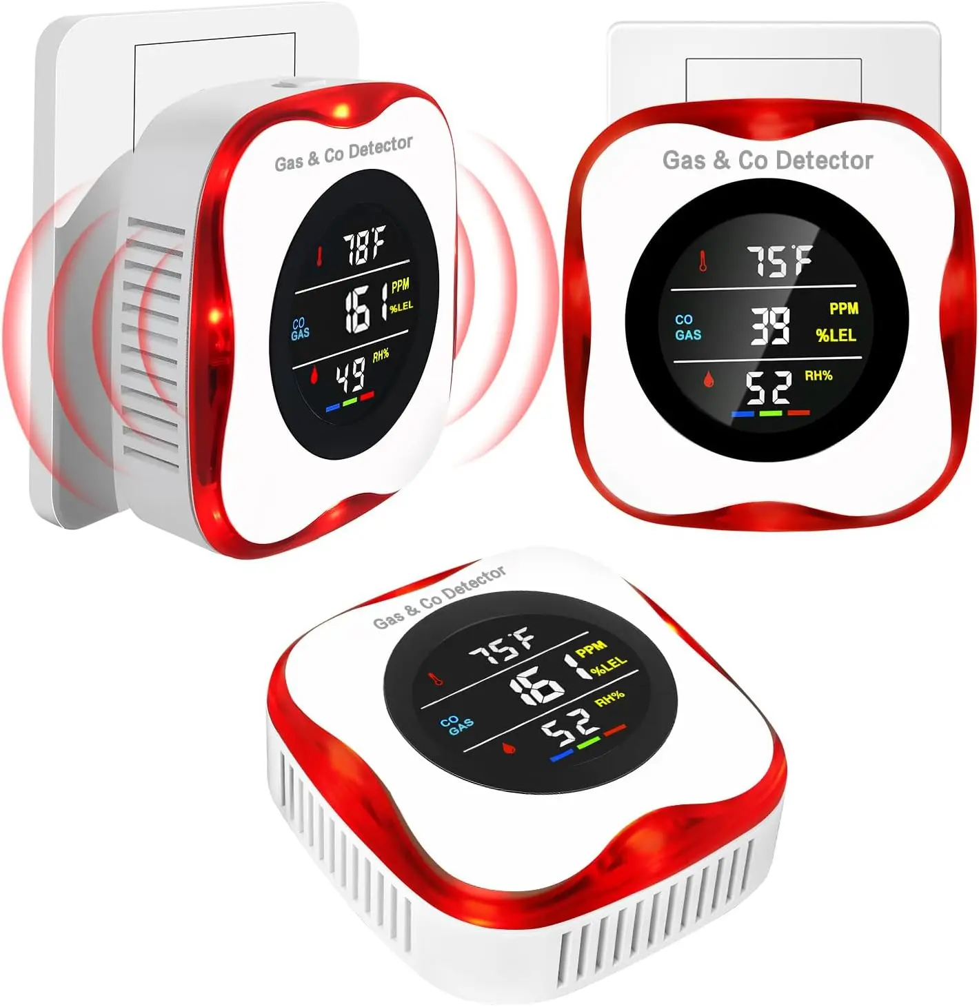 

Многофункциональный детектор 4-в-1: мониторинг CO, газа, температуры и влажности с цифровым дисплеем и сигнализацией