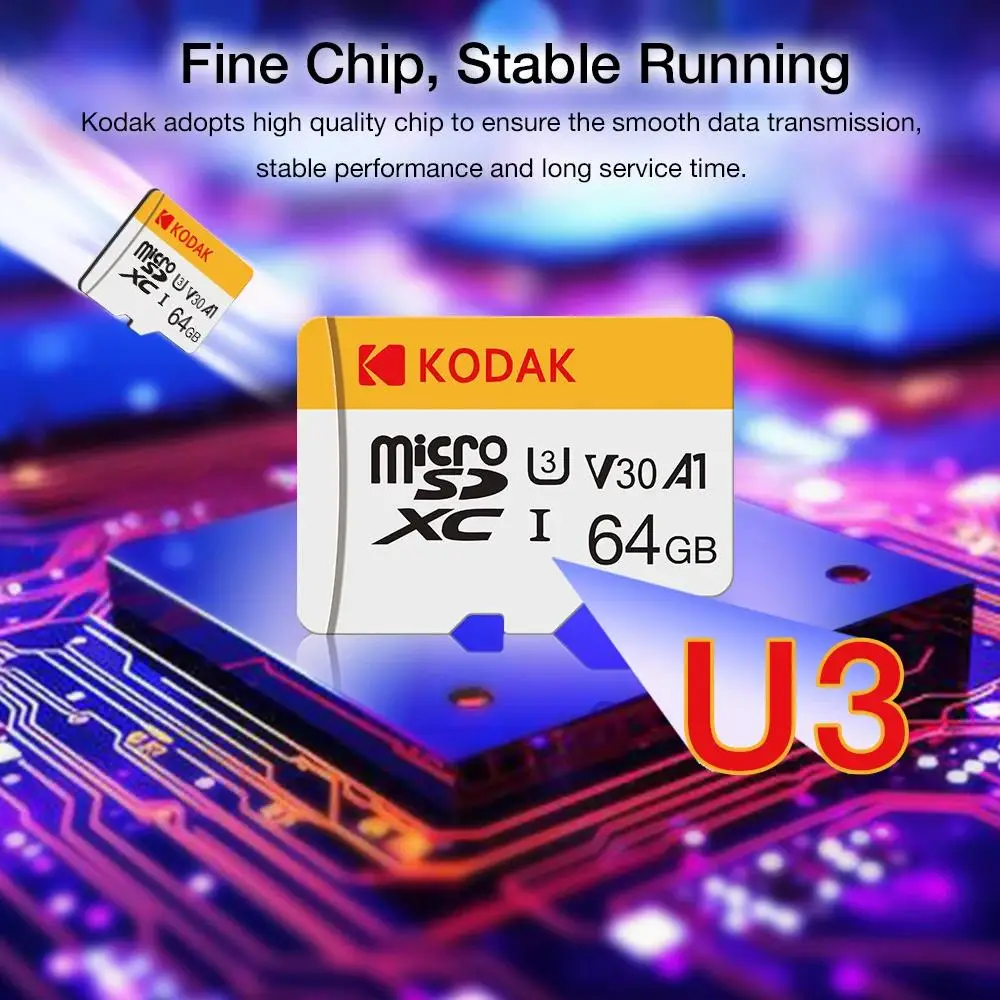 KODAK Micro SD TF-Karte 256 GB 64 GB 32 GB Speicherkarte 128 GB Klasse 10 Microsd SD-Karte 100 MB/S UHS-I A1-Karte für Telefon/PC – Detail 3