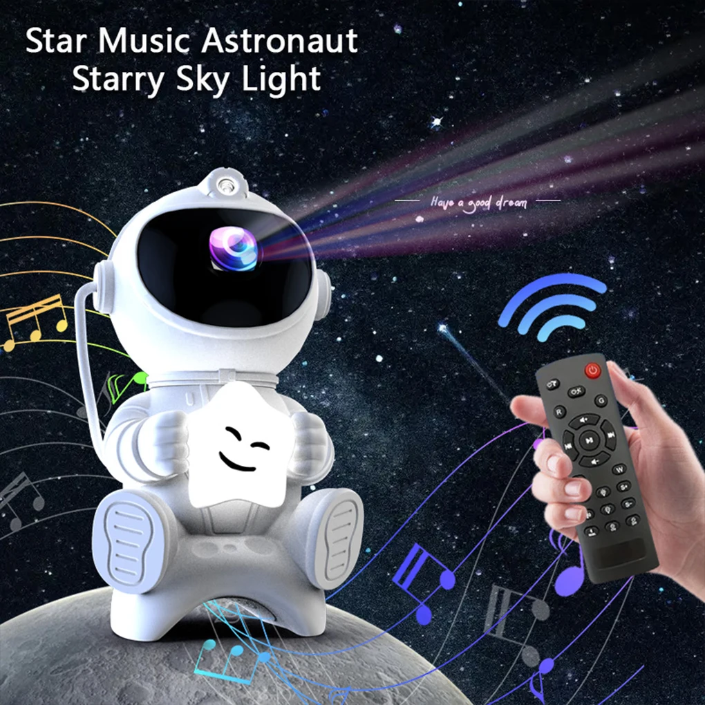 Astronauta led estrela projetor luz noturna galáxia projetores bluetooth alto-falante para quarto decoração crianças presente céu estrelado lâmpada