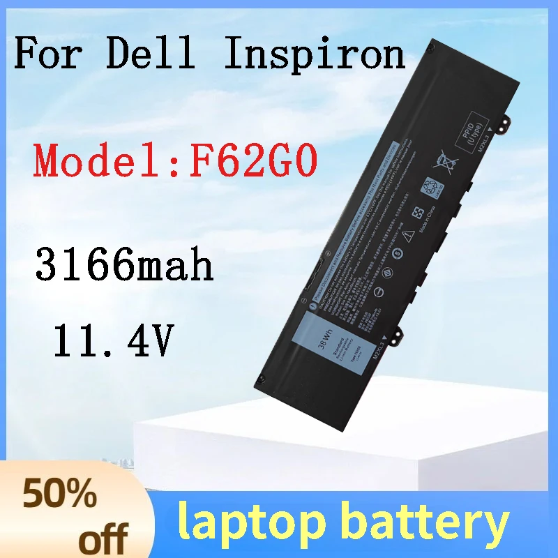 

Аккумулятор для ноутбука F62G0 3166 мАч для Dell Inspiron 13 7370 7373 7380 5370