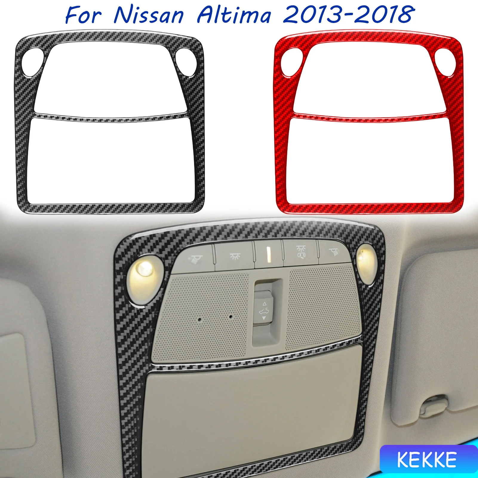 

For Nissan Altima 2013-2018 Real Carbon Fiber Reading Light frame Trim Sticker Auto Interior Decorative Decal Accessory