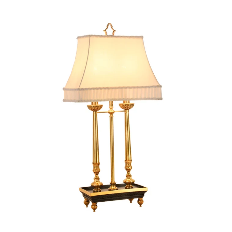 

Luxury Candelabrum Copper Table Lamps Ins American Fashion Table Light Decoration Villa Living Room Study Desk Lamp