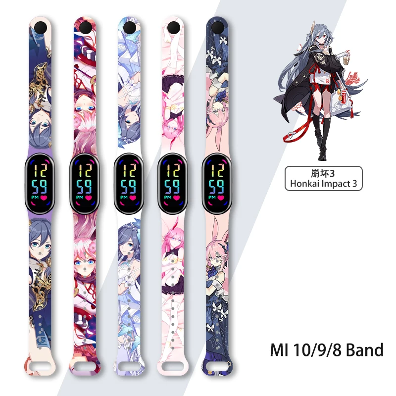 

Honkai Impact 3 Series Printed Wrist Strap for Xiaomi Mi Band 10 Wristband Replaceable Bracelet for Mi Band 9 8 Smart Watchband