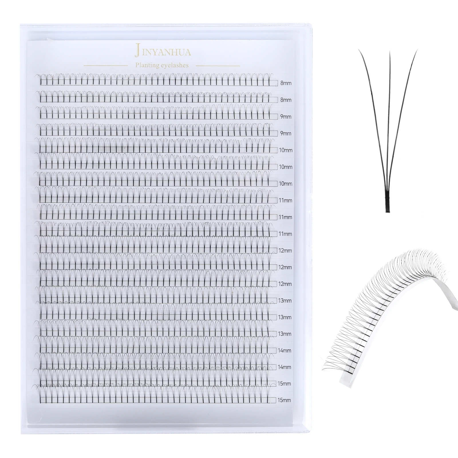 

Long Stem Premade Eyelash-800 Fans,0.07 3D Volume Fans Lashes Extension,8-15mm Mix Large Tray4D 5D 6D 7D 8D 9D 10D 12DLash Fans