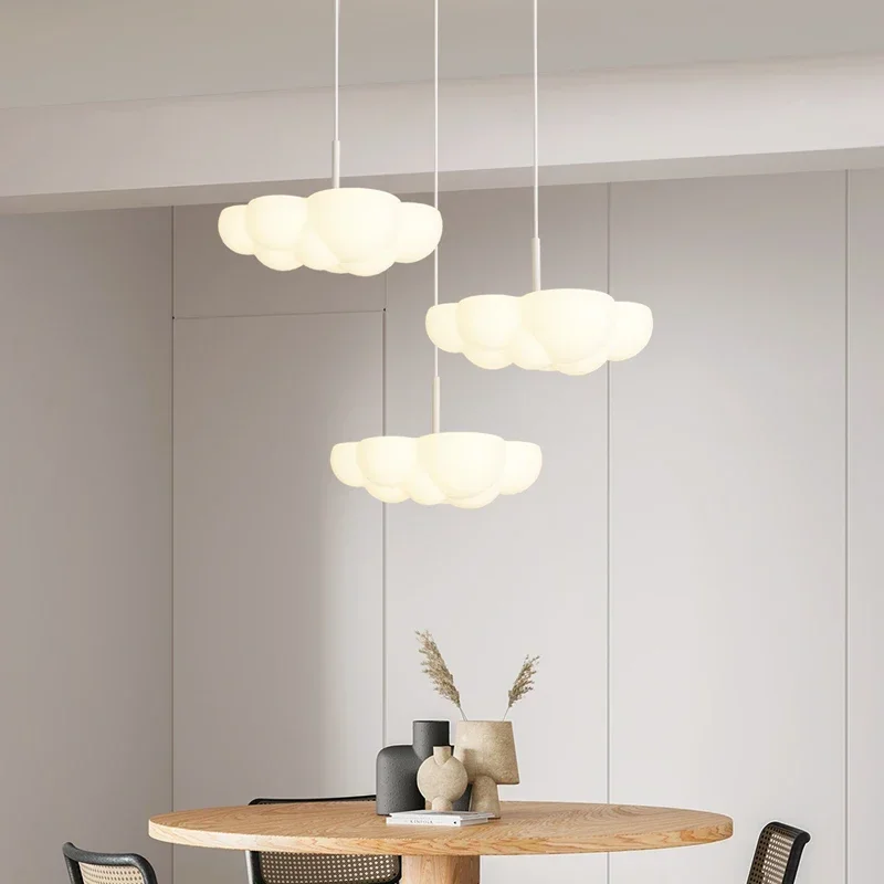 Cloud Shaped Table Bar Chandelier Modern Light Luxury White Floating Cloud Interior Decoration Chandelier