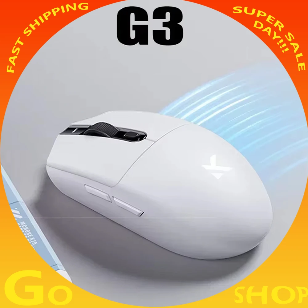

MCHOSE G3 A Беспроводная игровая мышь с Bluetooth, три режима, эргономичная мышь 800 мАч, легкие аксессуары для ПК, геймеров, офисные мужские подарки