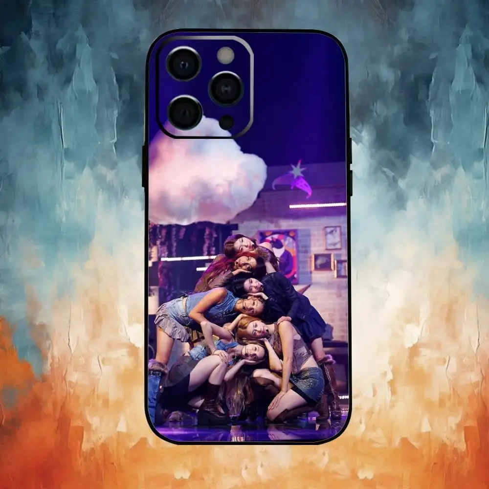 Custodia per telefono Hot Music K-KATSEYE per iPhone17,16,15,14,13,12,11 Plus,Pro Max Cover nera morbida