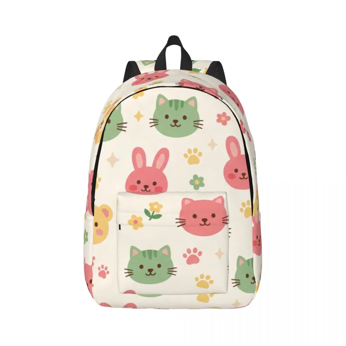 Heart School Backpack Checker Animal Flower Paw Soft Kawaii Cream Strawberry Pink Butter Yello Women Girls Daypack for College