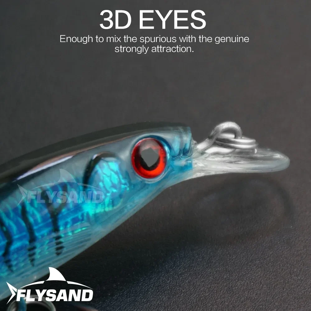 FLYSAND Laser Minnow Fishing Lure Pesca Hooks Fish Wobbler Tackle Crankbait artificiale giappone Hard Bait 90mm 7.2g Swimbait 1 pz