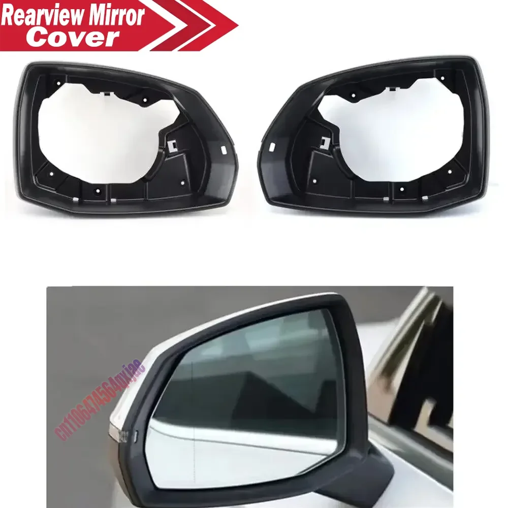 For LHD Audi Q7 Q5 4MB FYB 2016-2022 Car Rearview Mirror Rain Eyebrow Protector Cover Frame Mirror Replacement Part