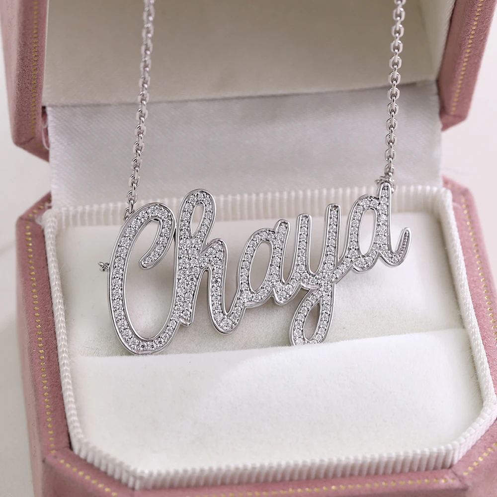 

Ice Out Fine Jewelry 925 Silver Custom Name VVS Moissanite Pendant Man Women Round Cut Stone Hip Hop Pendant Unisex