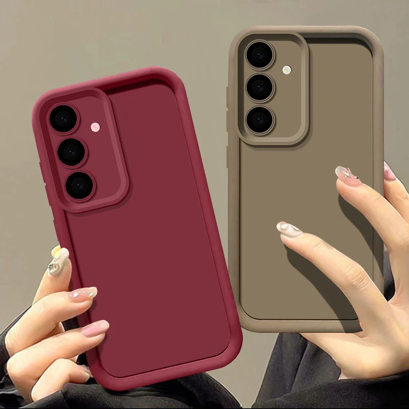 Candy Color Phone Case For Samsung Galaxy S24 S23 S22 Ultra Plus S21 S20 FE A55 A54 A53 A52 A35 A34 5G Silicone Soft TPU Cover