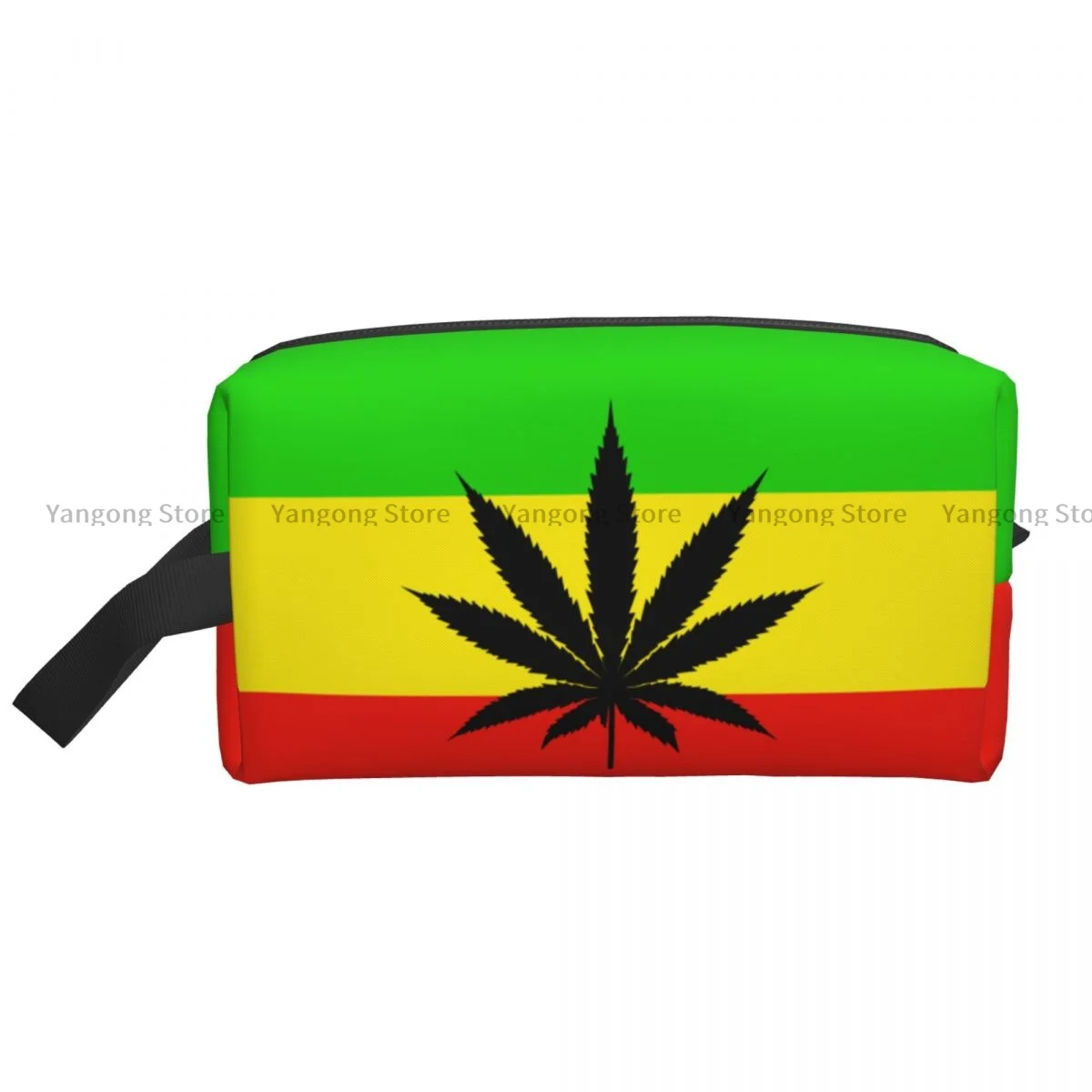 Travel Toiletry Bag Rasta Flag With Leaf Cosmetic Necessaire Case Makeup Bag Beauty Wash Pouch Handbag