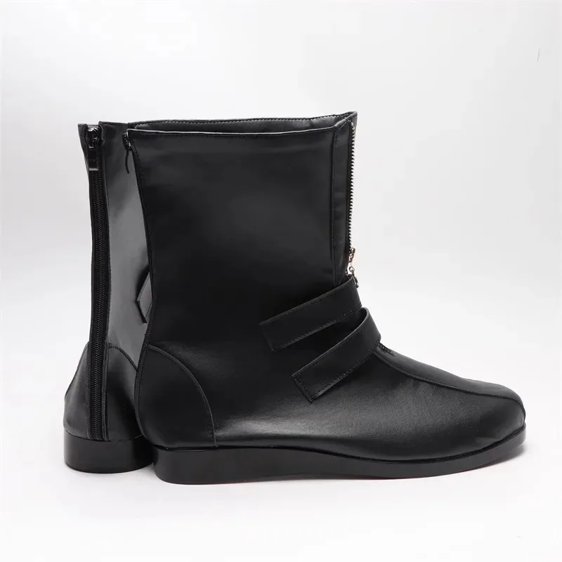 

DY20Devil May Cry DMC 5 Dante Tony Redgrave Cosplay Costume Shoes Handmade Faux Leather Black Boots25