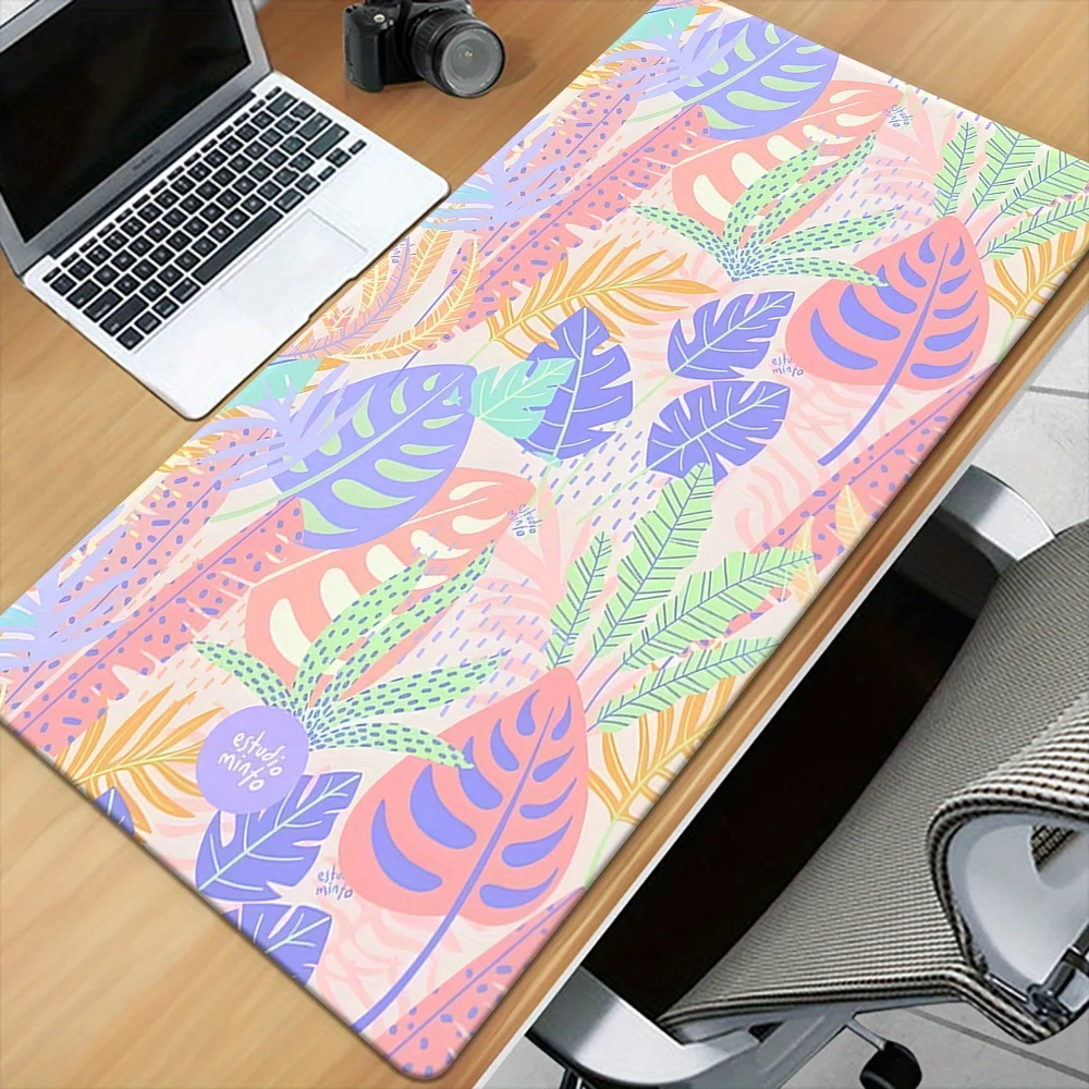 1pc Leaves Patterns HD Printed Pad for Desk, Multi Functional XXL Mousepad, Keyboard Gaming Mouse Mats, Office Computer PC Gamer