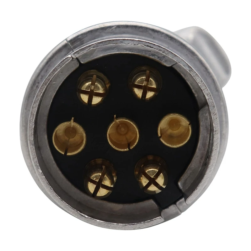 7 Pin Trailer Plug 12V Rv Sockets With Bracket Aluminum Alloy For Trailer Signal Lamp Connectors Display