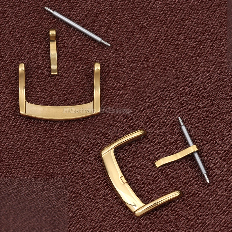 316L Stainless Steel Pin Buckle 18mm 20mm Watch Straps Metal Solid Clasp Polished Universal Replacement Button Accessories
