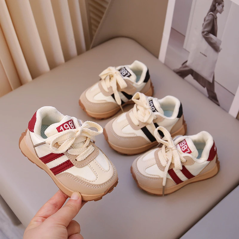 Fall PU Leather Kids Sneakers Ergonomics Waterproof Running Sport Shoes For Baby Boys Girls Running Shoes Children Casual Shoes