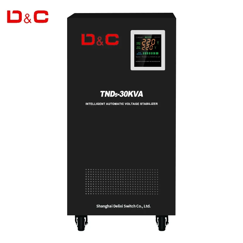 Digital Automatic Voltage Regulator TND-30KVA Servo Motor Type Single Phase AC220V Automatic Voltage Stabilizer