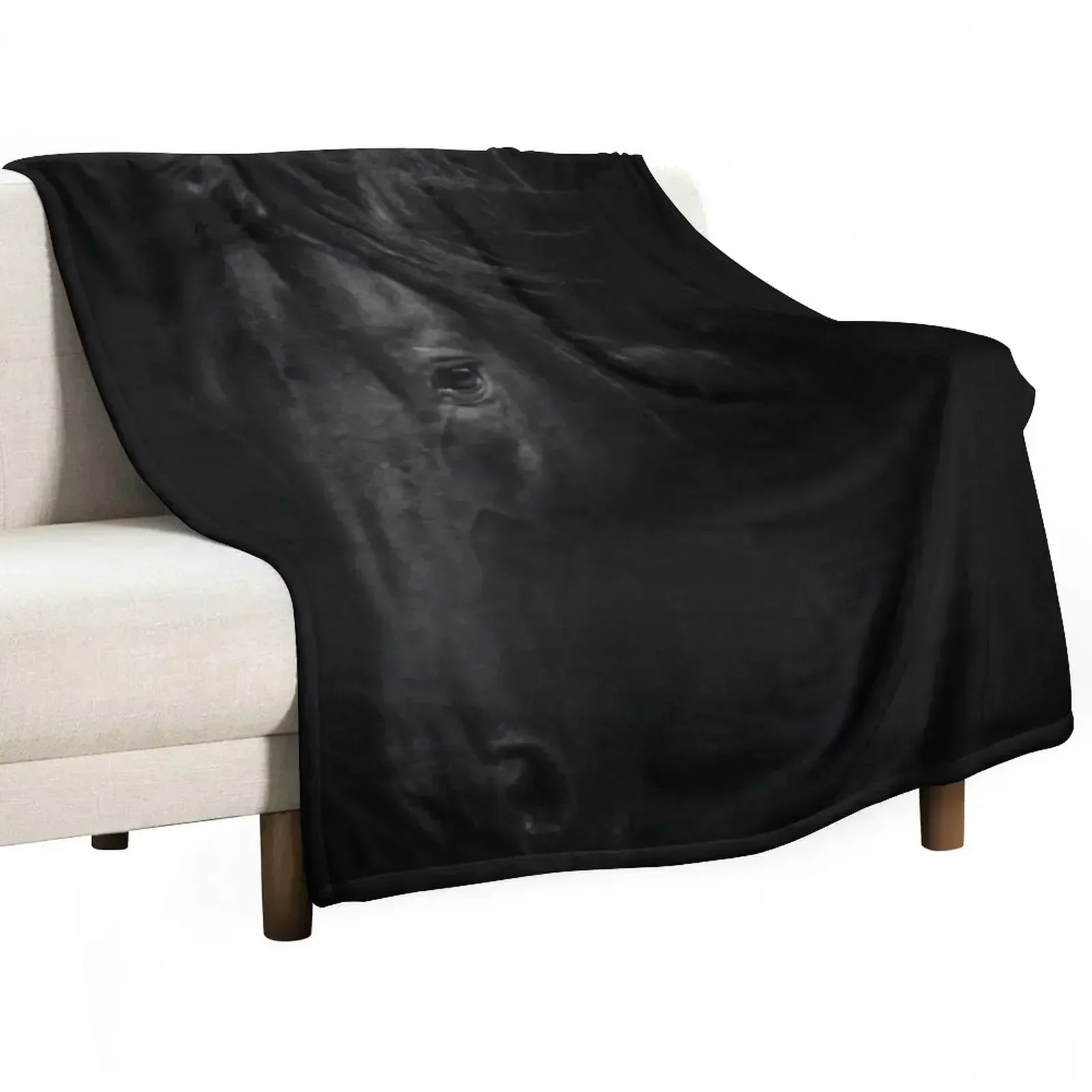 

Black Horse Face Throw Blanket Cozy Throw Blanket for Bed Sofa Chair