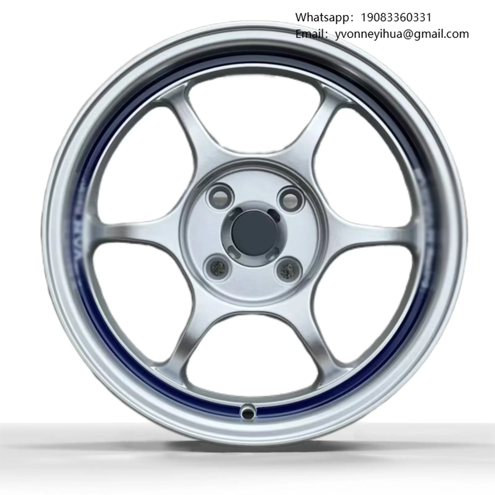 

X-RIMS New Design 15x7 4x100 Silver+blue Wholesale Alloy Wheels