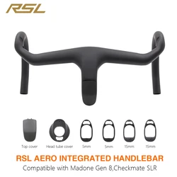 For SLR Gen8/Checkmate SLR Frame RSL Aero Integrated Carbon Fiber Road Bike Handlebar 380mm-440mm black matte Free accessories