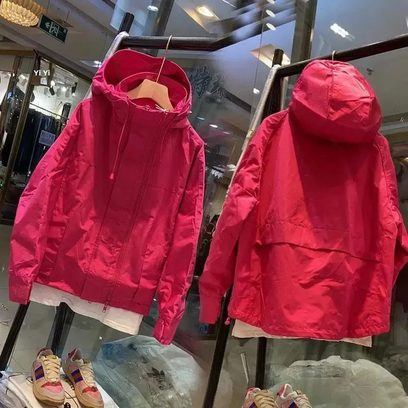 

Модный открытый кардиган с капюшоном и двойной молнией, спецодежда, женская свободная ветровка, верхняя одежда, весна-осень, новинка...