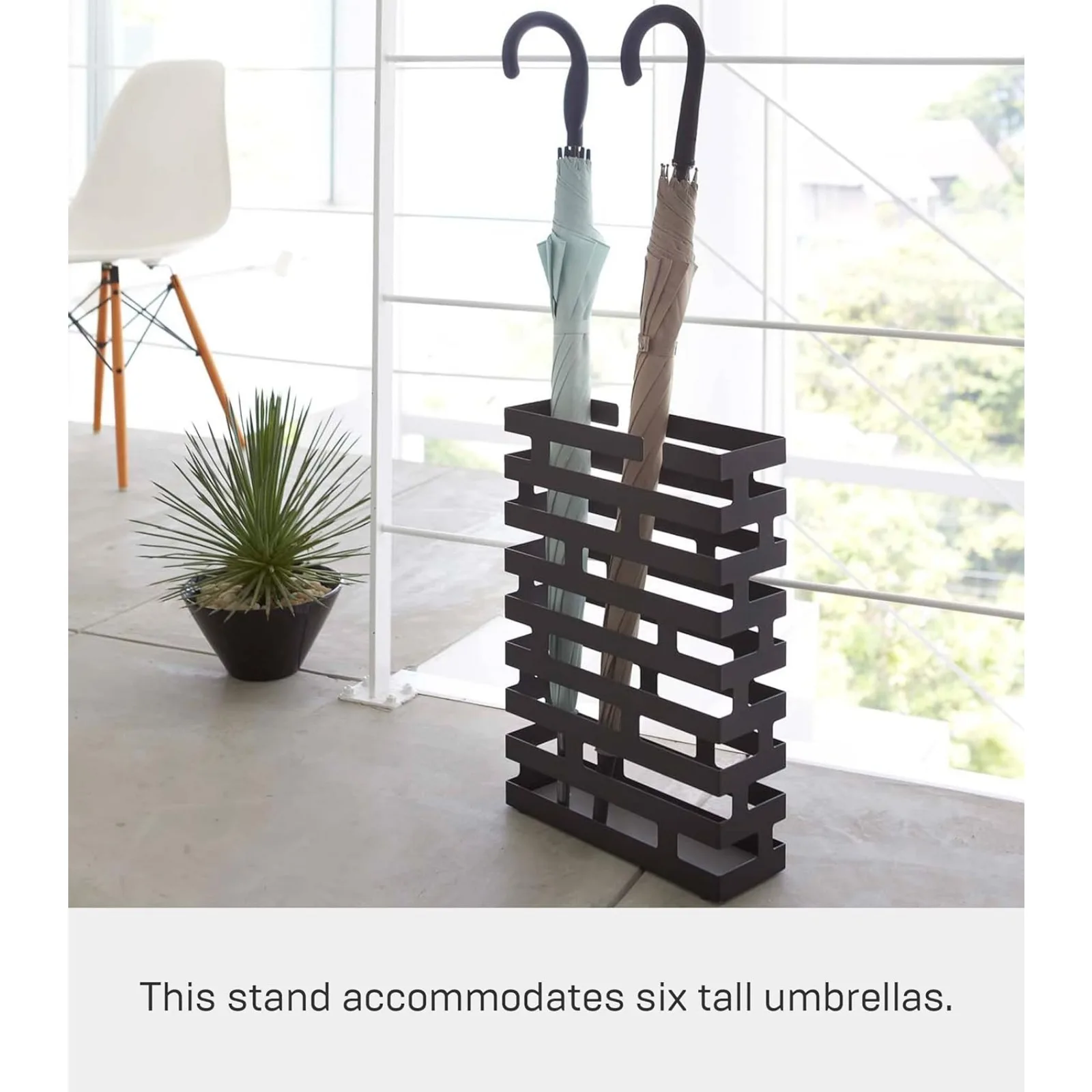 Home Umbrella Stand - Storage for Umbrellas & Walking Canes Steel One Size Black