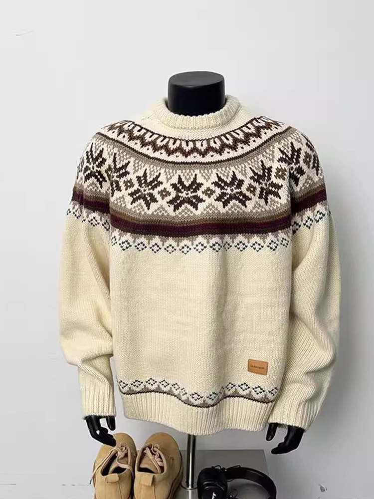 Cisas Motifs Fair Isle Knitting da uomo Lazy Sli Base Layer Pullover Lungo Sve Warm Faionable Winter Vesttops