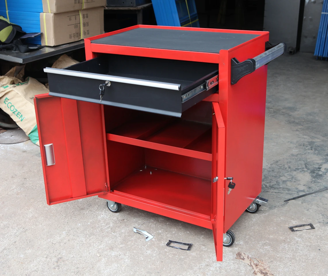 Double Door Blue Tool Cart Cart Cabinet Iron Cabinet Drawer Mobile Maintenance Parts Storage Box