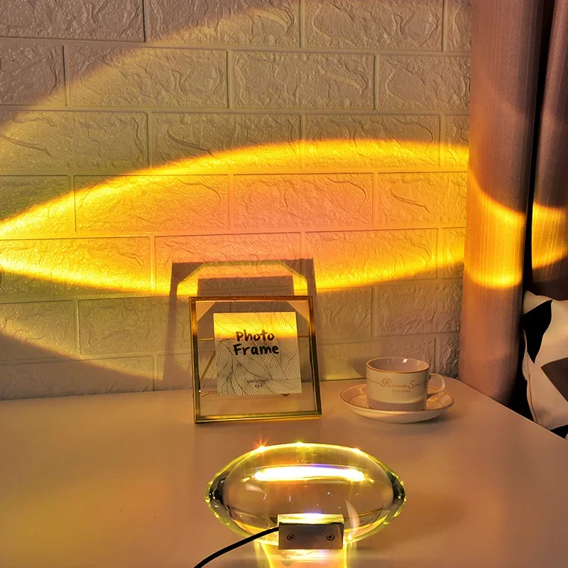 Imagem -02 - Angel Eyes Led Lâmpada do Projetor Galaxy Crystal Projetor Aurora Nebula Night Lights Bedroom Bedside Table Atmosfera Sunconjunto Lights